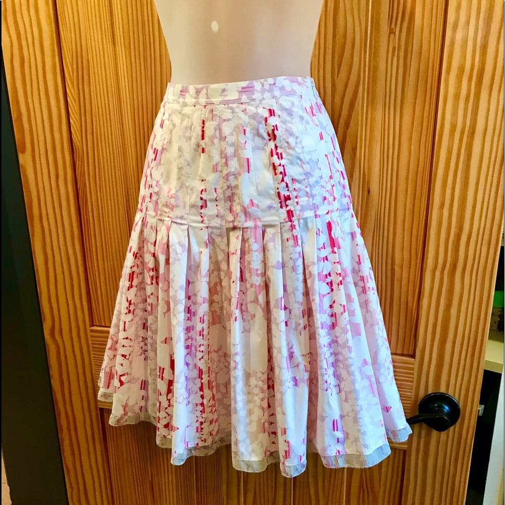 Elie Tahari Spring Summer Pink Cotton Skirt - Picture 3 of 12